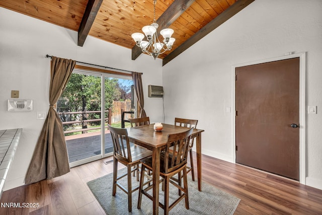 1419 Leonard Rd, Gardnerville, NV 89460 - dining area featuring wood ceiling, a chandelier, and light wood finished floors