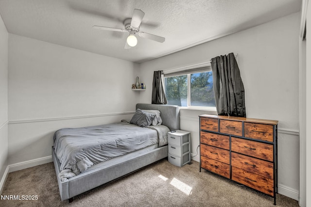 1419 Leonard Rd, Gardnerville, NV 89460 - bedroom with carpet flooring, a ceiling fan, and a textured ceiling