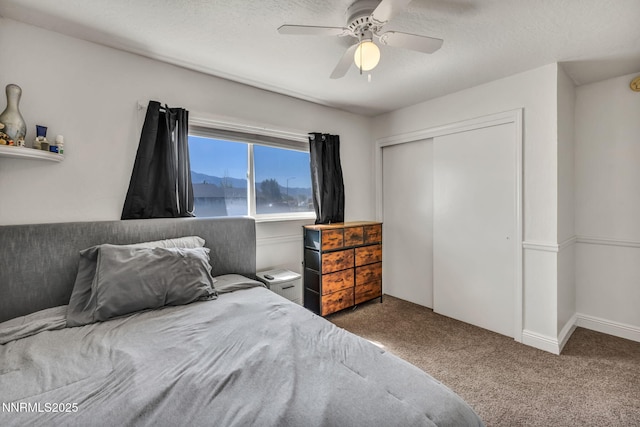 1419 Leonard Rd, Gardnerville, NV 89460 - bedroom with carpet flooring, a closet, and ceiling fan