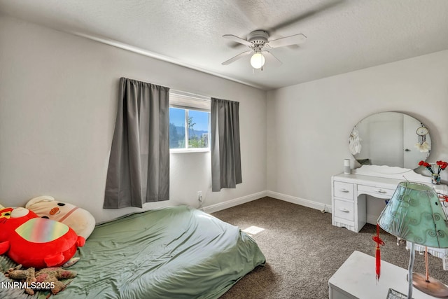 1419 Leonard Rd, Gardnerville, NV 89460 - bedroom with carpet floors, ceiling fan, and a textured ceiling
