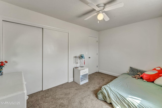 1419 Leonard Rd, Gardnerville, NV 89460 - bedroom featuring carpet floors, a closet, and a ceiling fan