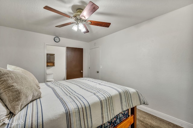 1419 Leonard Rd, Gardnerville, NV 89460 - carpeted bedroom with ceiling fan and ensuite bathroom