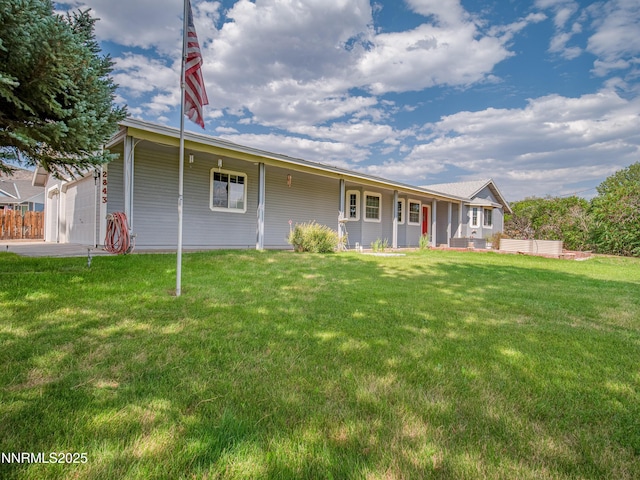 2843 Wade St, Minden, NV 89423 - ranch-style home featuring a front lawn, a garage, and a porch