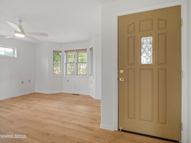 2843 Wade St, Minden, NV 89423 - foyer featuring ceiling fan and light wood-type flooring