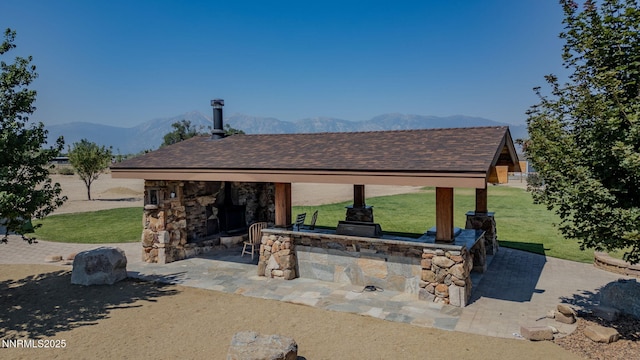 1725 Grandview Pkwy, Minden, NV 89423 - view of patio / terrace featuring a gazebo and a mountain view