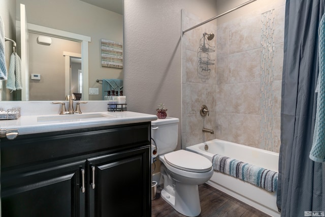 1230 W Cottage Loop, Gardnerville, NV 89460 - bathroom featuring shower / tub combo with curtain, wood finished floors, and vanity