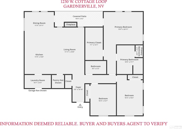 1230 W Cottage Loop, Gardnerville, NV 89460 - view of property floor plan