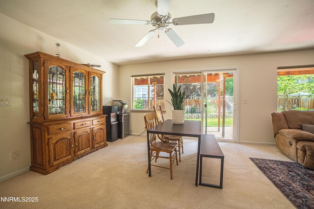 2691 Sutter Butte Ct, Sparks, NV 89436 - dining space with light carpet and ceiling fan