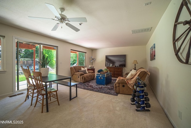 2691 Sutter Butte Ct, Sparks, NV 89436 - living area with carpet and ceiling fan