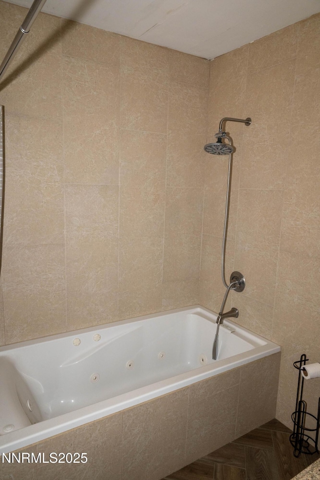 406 W 5th St, Winnemucca, NV 89445 - full bathroom with a combined bath / shower with jetted tub and tile walls