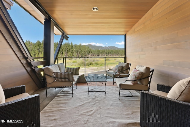 17 Beach Club Dr Unit 214, Stateline, NV 89449 - balcony with a mountain view and an outdoor living space