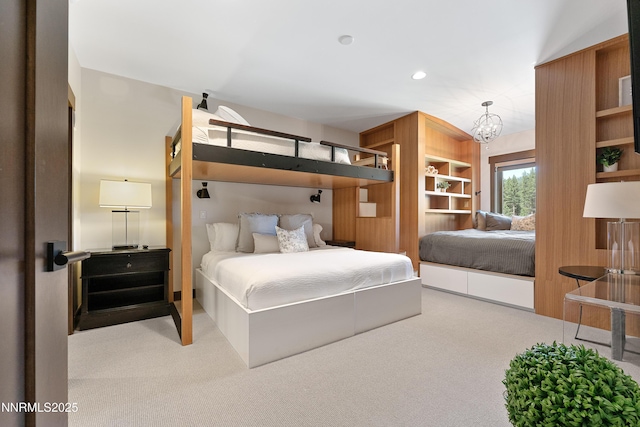 17 Beach Club Dr Unit 214, Stateline, NV 89449 - carpeted bedroom featuring a chandelier and recessed lighting