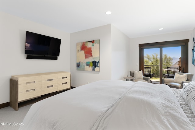 17 Beach Club Dr Unit 214, Stateline, NV 89449 - carpeted bedroom featuring access to exterior and recessed lighting