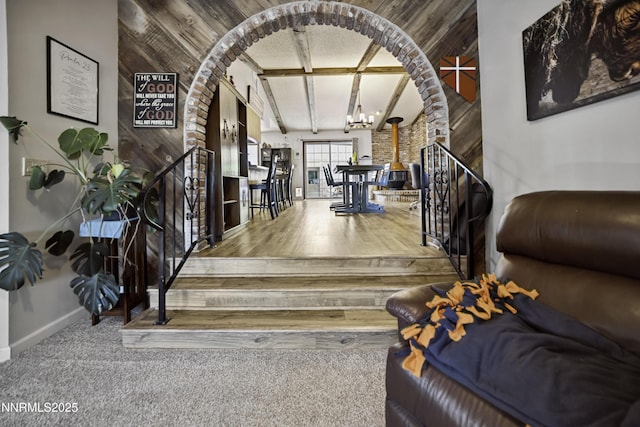 202 Summit Ave, Winnemucca, NV 89445 - stairway with a chandelier and arched walkways