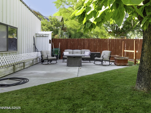 202 Summit Ave, Winnemucca, NV 89445 - view of patio / terrace with an outdoor living space with a fire pit