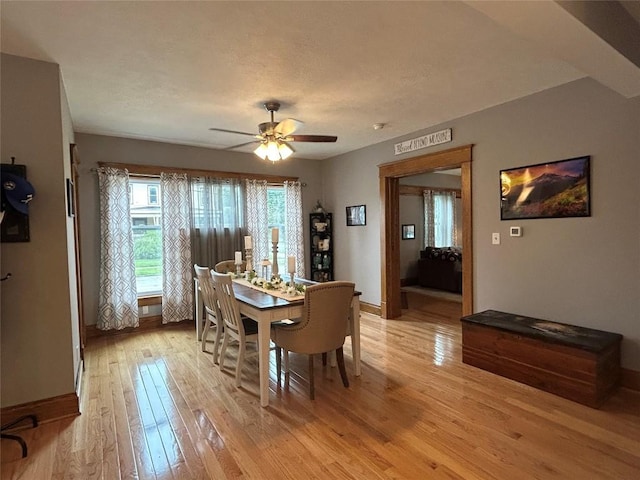563 W 9th St, Erie, PA 16502 - dining room with light wood-type flooring and a ceiling fan