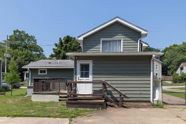 9 E Division St, North East, PA 16428 - back of house with a wooden deck