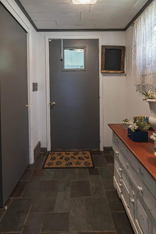 9 E Division St, North East, PA 16428 - doorway featuring dark stone finish floors