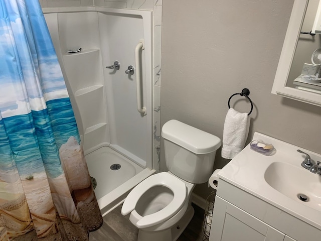 6028 Davidson Rd, Jamestown, PA 16134 - bathroom with a shower stall, toilet, and vanity