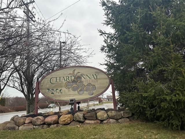 view of community sign