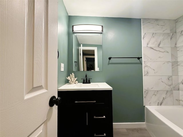 12013 Teifer Ave, Conneaut Lake, PA 16316 - bathroom with vanity and baseboards