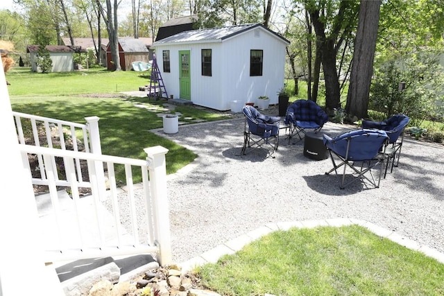 12075 Oakmont Dr, Conneaut Lake, PA 16316 - view of patio with an outdoor structure