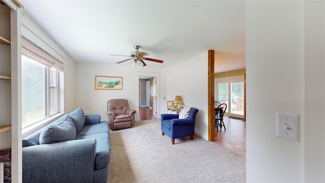 969 Lewis Way, Girard, PA 16417 - carpeted living area with a ceiling fan