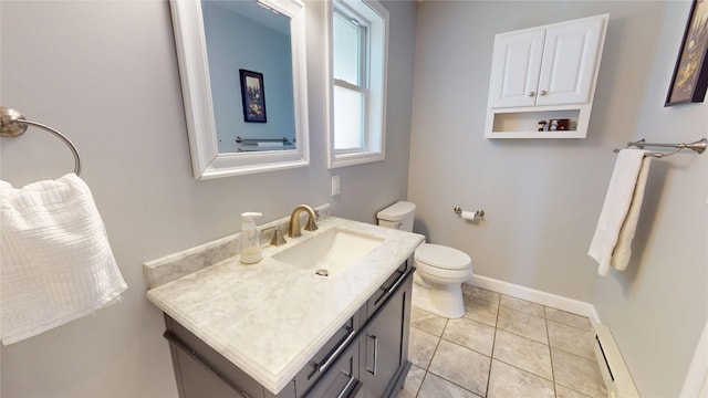 969 Lewis Way, Girard, PA 16417 - bathroom with vanity, a baseboard radiator, and tile patterned flooring