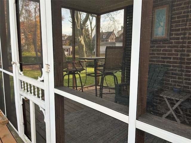 view of sunroom