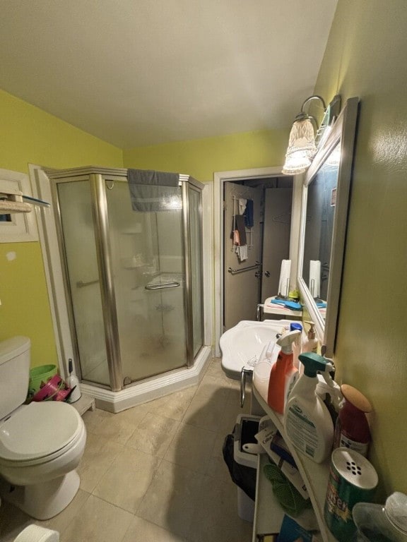 14245 19th Rte, Cambridge Springs, PA 16403 - full bath with a shower stall and tile patterned floors