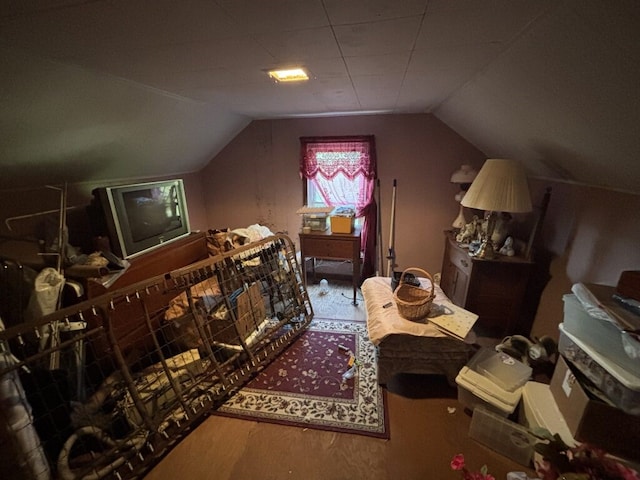 14245 19th Rte, Cambridge Springs, PA 16403 - bedroom featuring wood finished floors and vaulted ceiling