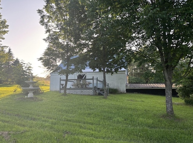 14245 19th Rte, Cambridge Springs, PA 16403 - view of green lawn featuring a deck