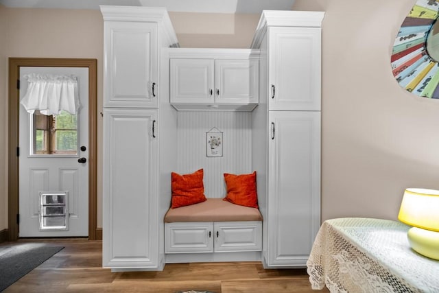 mudroom featuring hardwood / wood-style floors