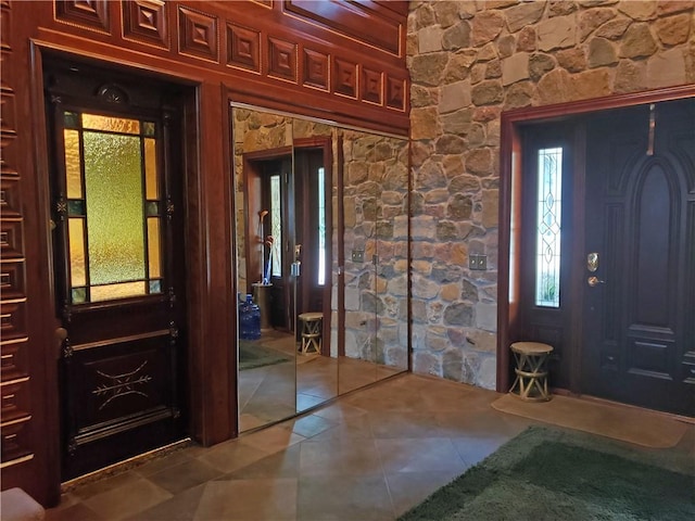 view of tiled foyer