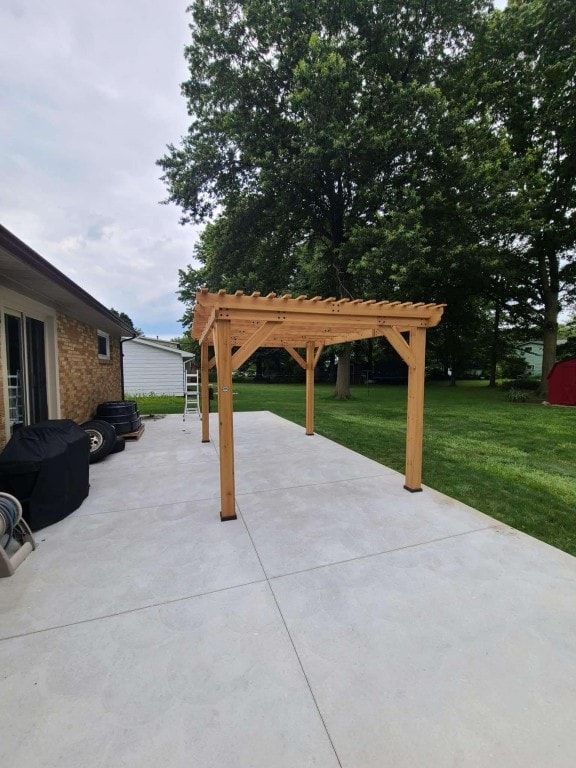 view of patio with a pergola