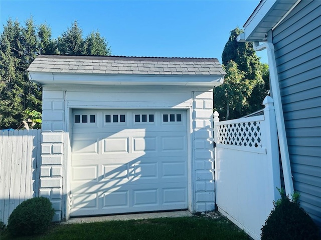 view of garage