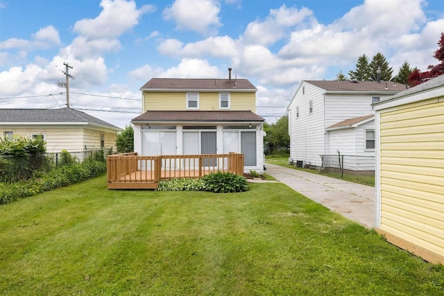 3411 Elmwood St, Erie, PA 16508 - back of property featuring a wooden deck and a shingled roof