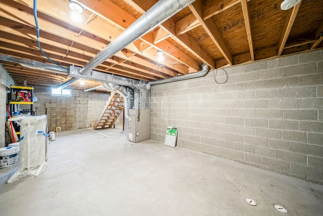 2521 Mccain Ave, Erie, PA 16510 - unfinished below grade area with stairs and heating unit