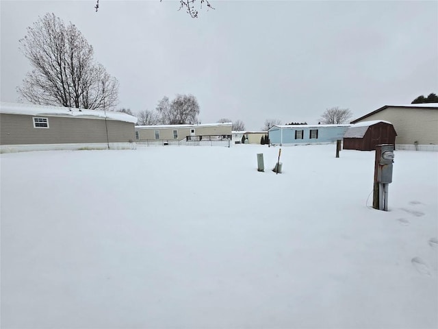 view of snowy yard