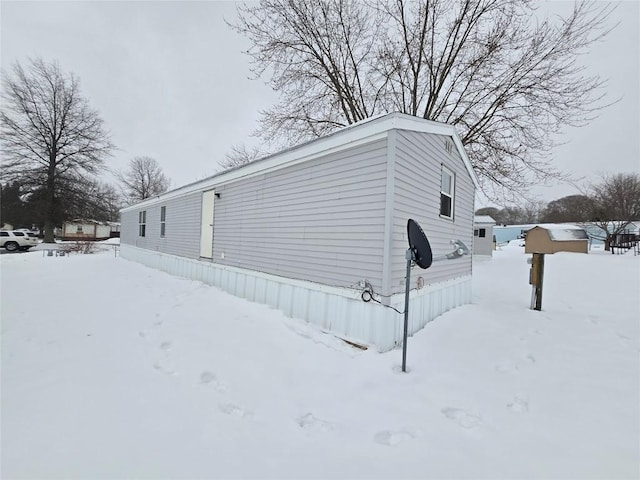 view of snowy exterior