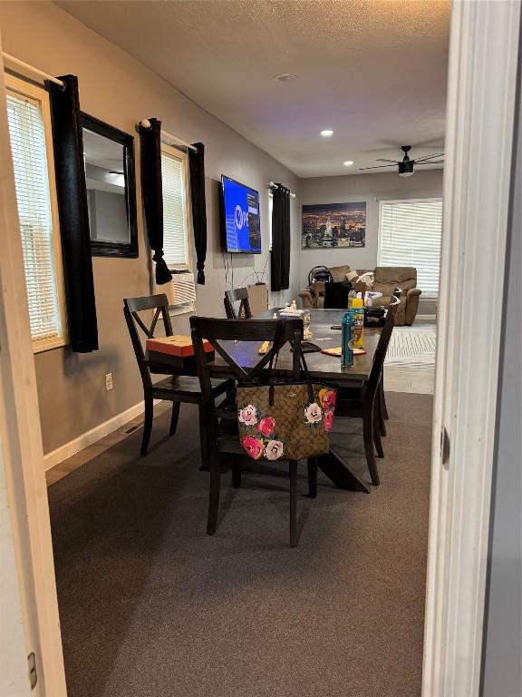 549 E 5th St, Erie, PA 16507 - dining space featuring ceiling fan, carpet floors, recessed lighting, and cooling unit