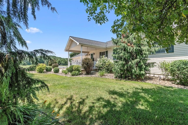 18376 Barber Rd, Meadville, PA 16335 - view of green lawn with a porch