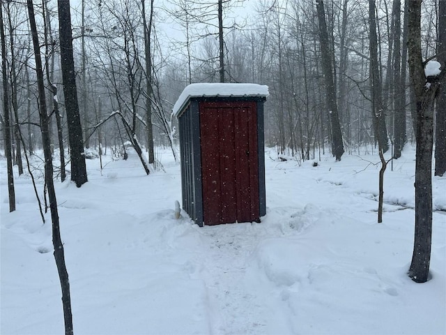 view of snow covered structure