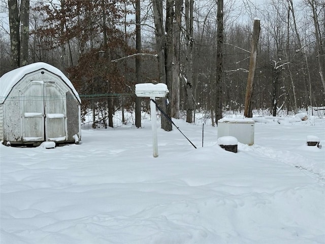 view of snowy yard