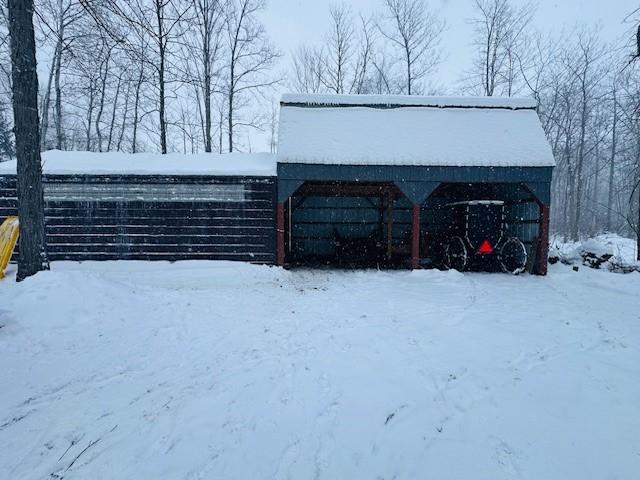 view of snow covered structure