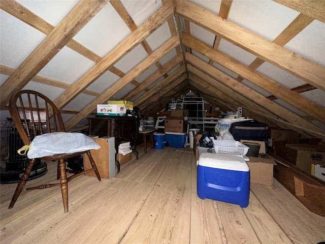 view of unfinished attic