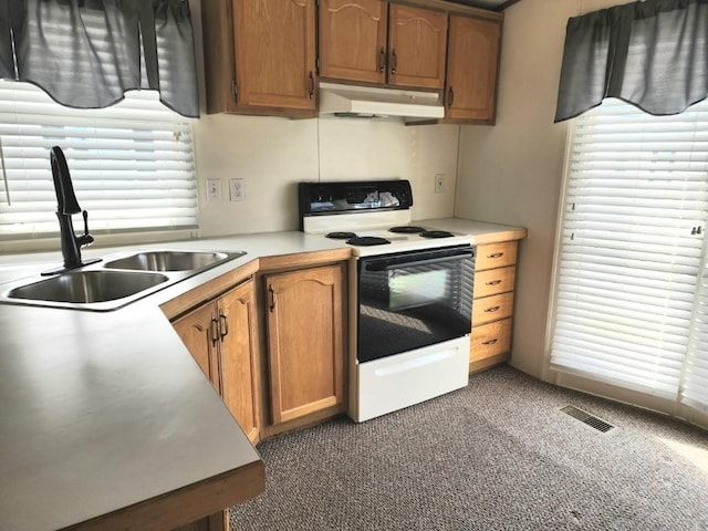 kitchen featuring sink and electric range