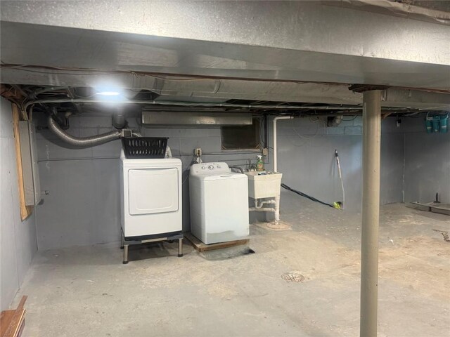 115 W 32nd St, Erie, PA 16508 - unfinished below grade area featuring washer and clothes dryer and electric panel
