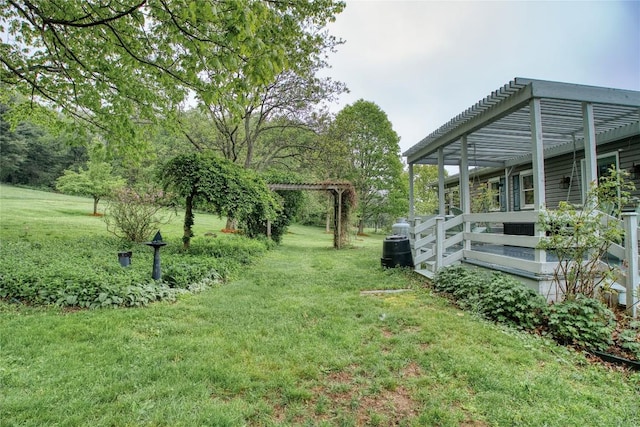 23186 Hatchtown Rd, Spartansburg, PA 16434 - view of grassy yard featuring a pergola