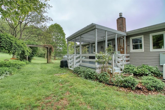 23186 Hatchtown Rd, Spartansburg, PA 16434 - view of green lawn with a pergola